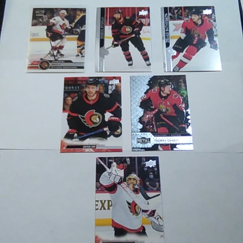 6 Ottawa Senators hockey cards
